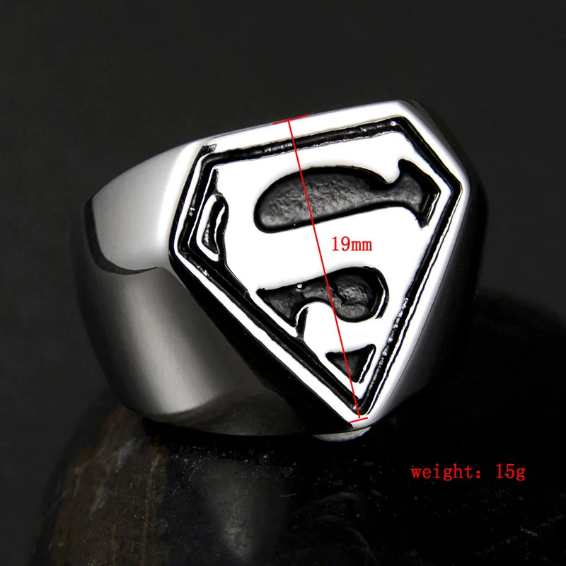 Высокое качество Панк Супермен Супер мощное кольцо миди из нержавеющей стали Signet