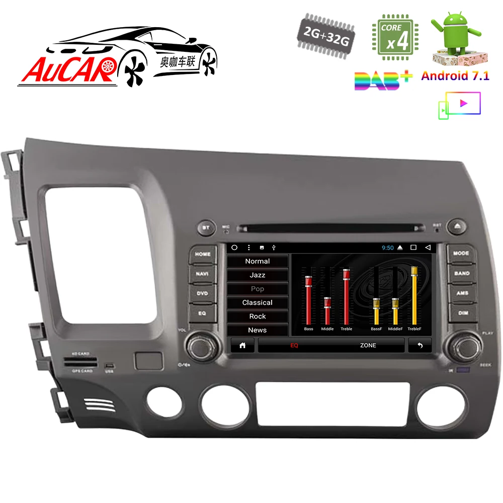 7 &quotAndroid 1 автомобильный dvd плеер для Honda Civic 2006 2011 GPS навигационная система HD 1024*600
