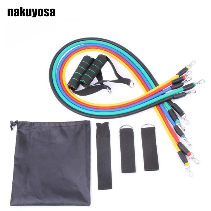 11 шт./компл. Пилатес латексные трубки Expanders упражнения практическая прочность