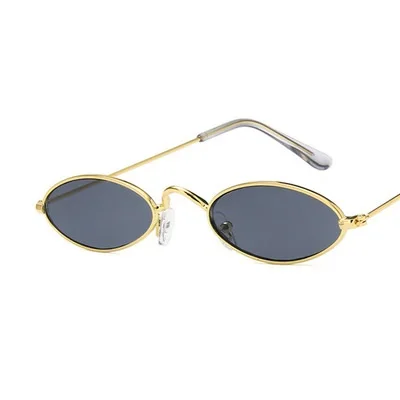 2018 Red Small Oval Ladies Sunglasses Women Steampunk Vintage Metal Frame Retro Sun Glasses Female Male Eyewear | Аксессуары для