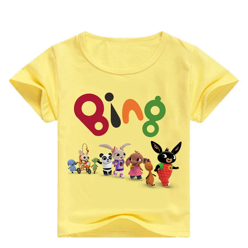 Футболка Z& Y От 2 до 16 лет Bing Bunny Детские футболки с милым кроликом летние топы для девочек, Забавные футболки, детская повседневная одежда для маленьких мальчиков, футболки - Цвет: color 9