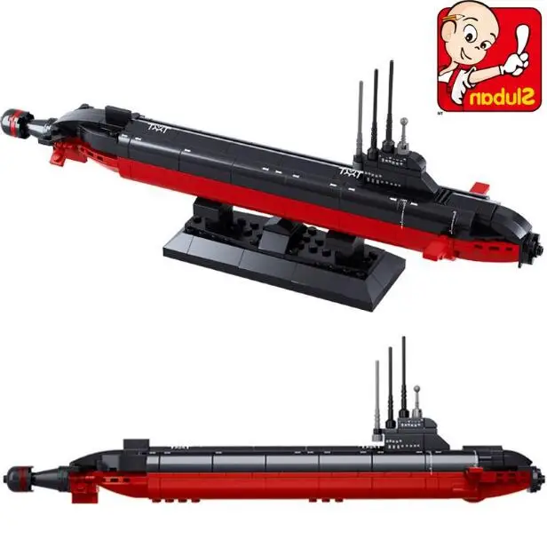 Sluban 193 шт. Атомная подводная лодка армейская темно синяя баллистическая ракета
