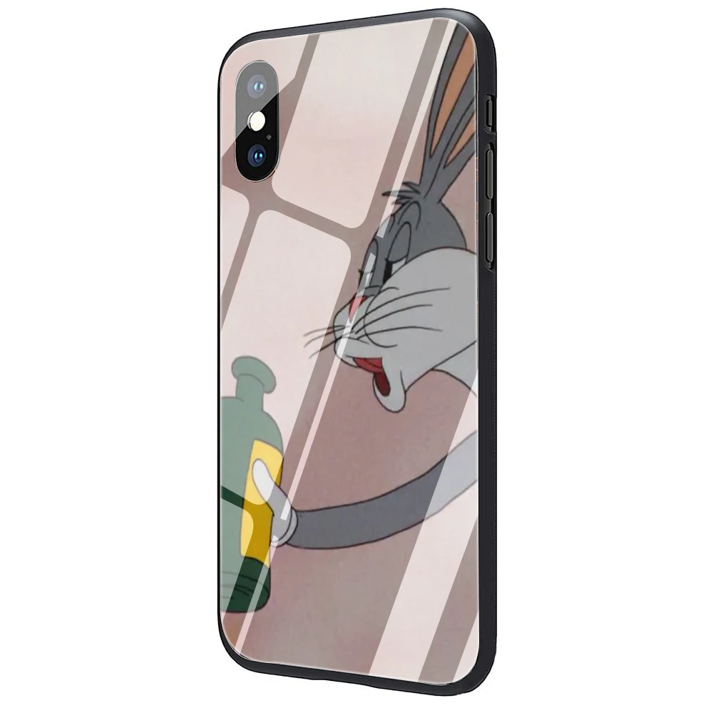 Чехол из закаленного стекла с мультяшными багами Банни для iphone 5 5s 6 6s Plus 7 8 Plus X XR XS 11 Pro Max - Цвет: G5