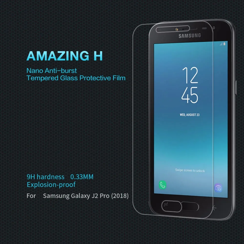 Для samsung Galaxy J2 Pro закаленное Стекло Экран протектор Nillkin Удивительный H 0 33 мм HD Ясно