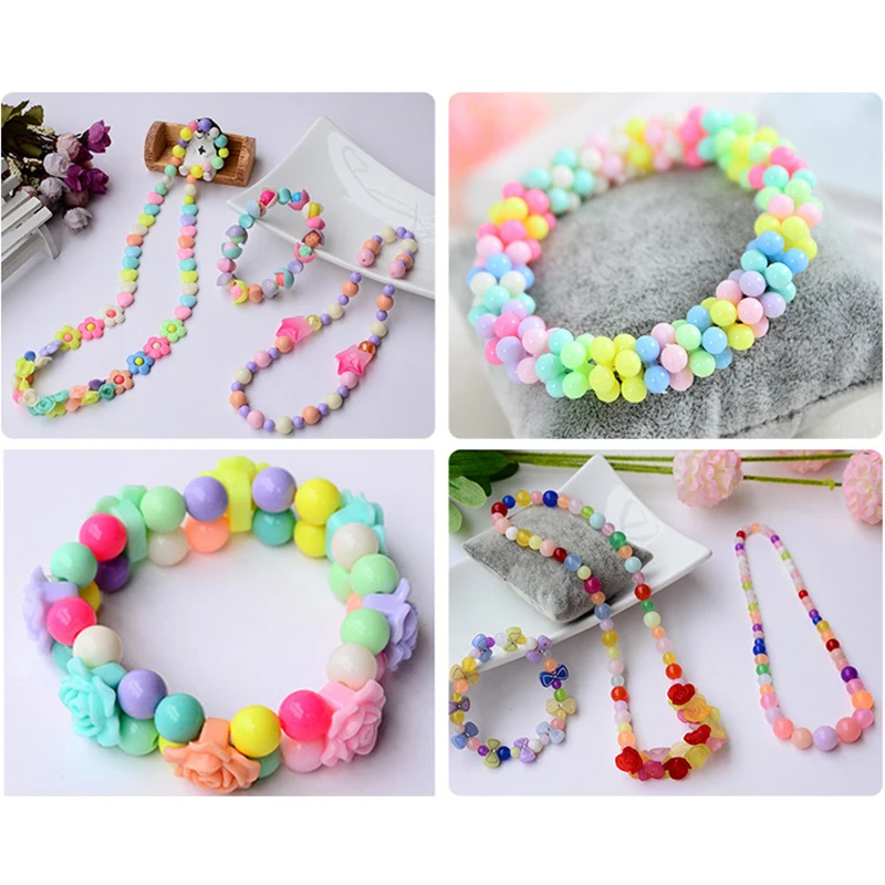 DIY Beads Colourful Jewellery Jewel Handmade Hairpin Bracelet Necklace Girl Gift Children's Toys 24 lattice | Игрушки и хобби