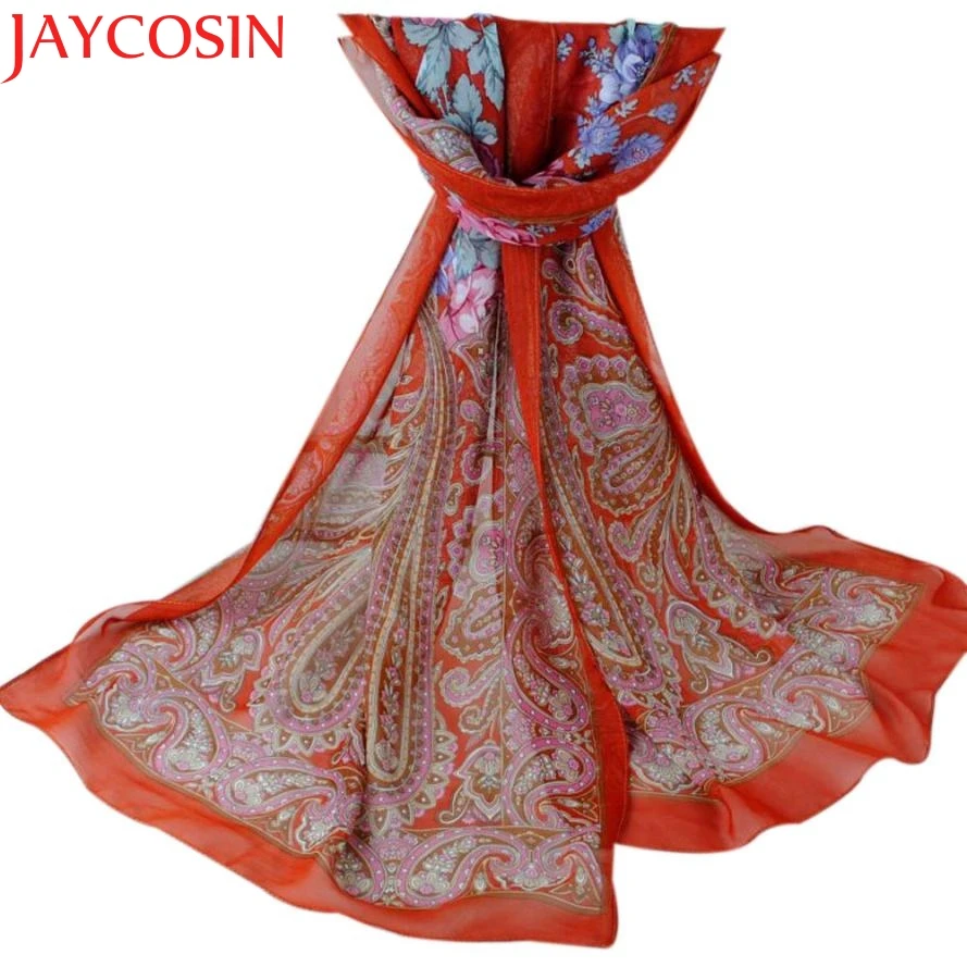 JAYCOSIN женский шифоновый шарф в богемном стиле Длинный мягкий с рисунком длинный