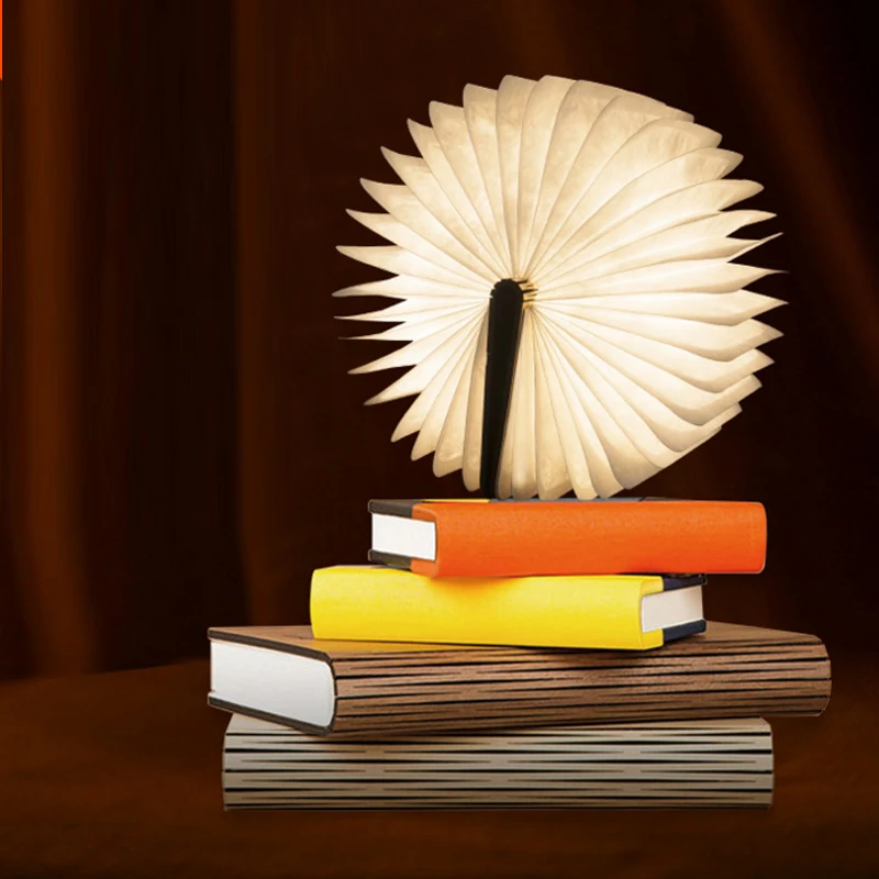 Портативная перезаряжаемая книжная лампа складная мини настольная теплый белый