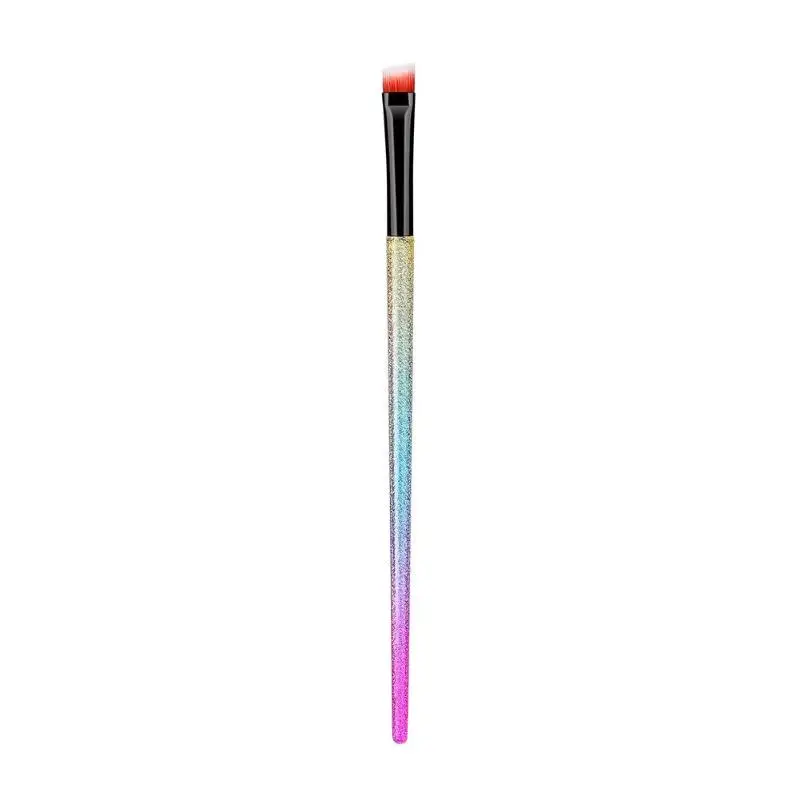 color gradation 1 шт. профессиональная кисть для бровей мягкая пластиковая щетка для волос матовая блестящая Цветная кисть для теней для макияжа косметический инструмент - Handle Color: color gradation