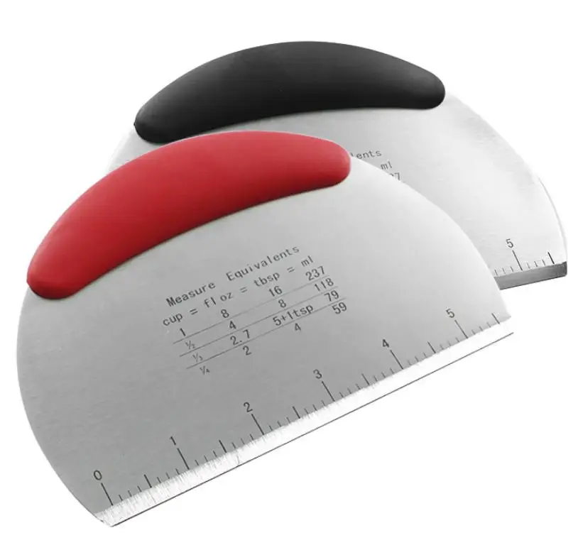 

Baking & Pastry Tools Stainless steel cutting knife cake cream scraper rubber handle knife baking tool with scale dough cutter