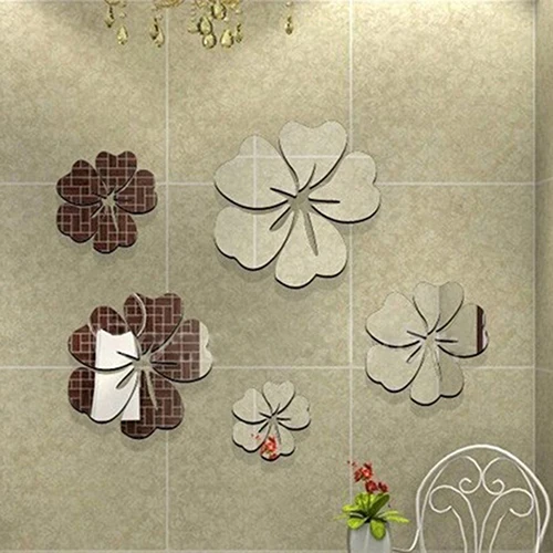 Fashion 5Pcs Flower 3D Art Mirror Wall Sticker Decal Home Office DIY Decor | Дом и сад