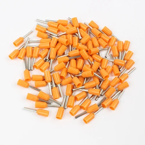 Orange E7508 100 Шт./упак. Трубки изоляционные Изолированные терминалы 0.75MM2 Кабель Провод Разъем Изоляционные Обжимной Вывод Разъем E - Цвет: Orange