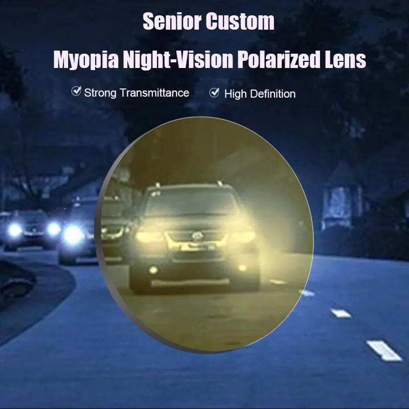 Поляризованные линзы ночного видения для близорукости Индекс 1 49 вождения по