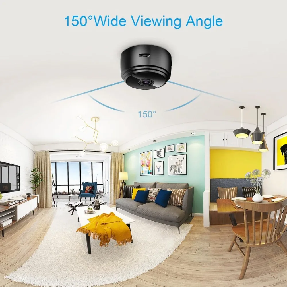 Мини ночного видения беспроводной wifi IP CCTV камера Магнитная видеокамера с