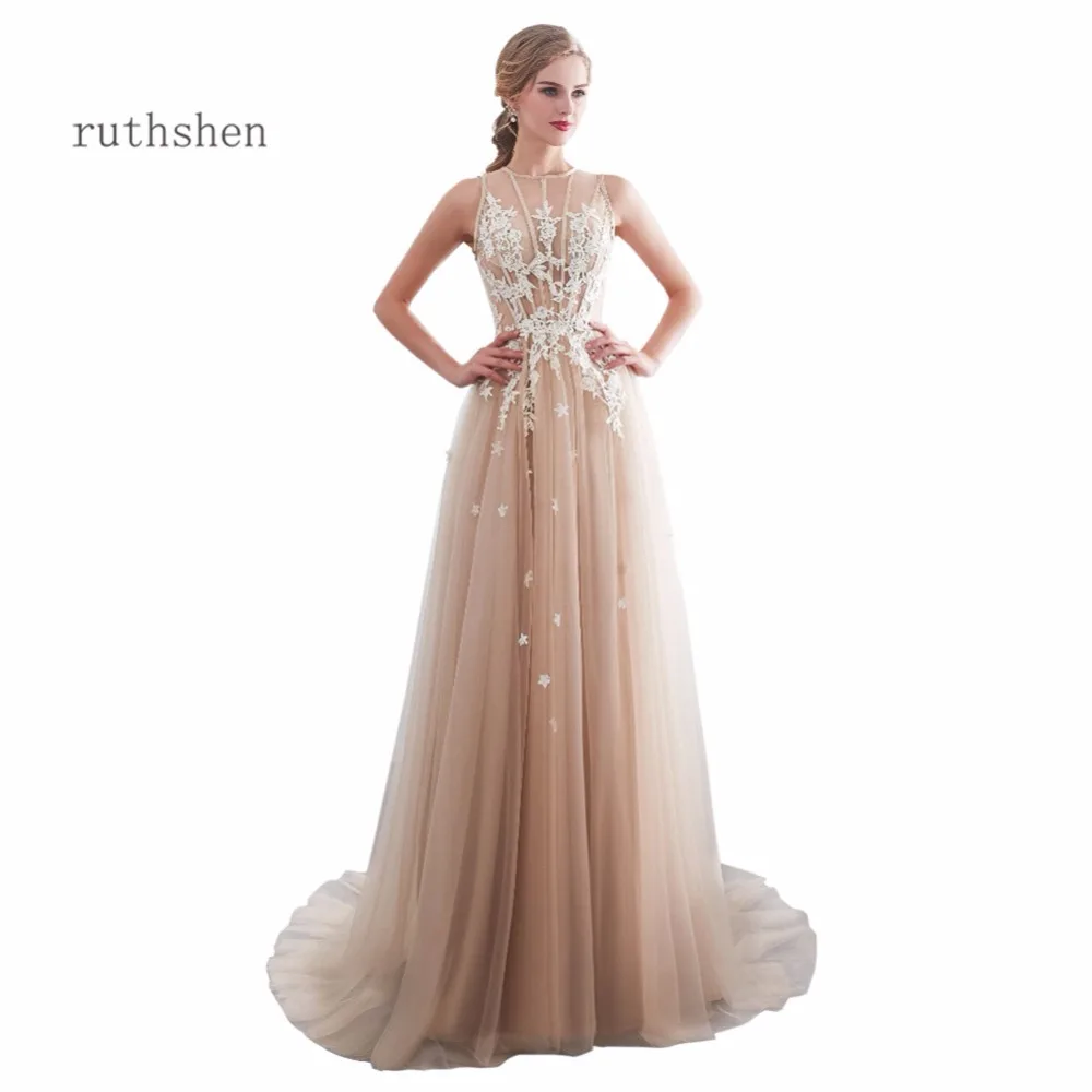 Ruthshen Vestidos De Gala Largos платье без рукавов для выпускного вечера Длинные вечерние