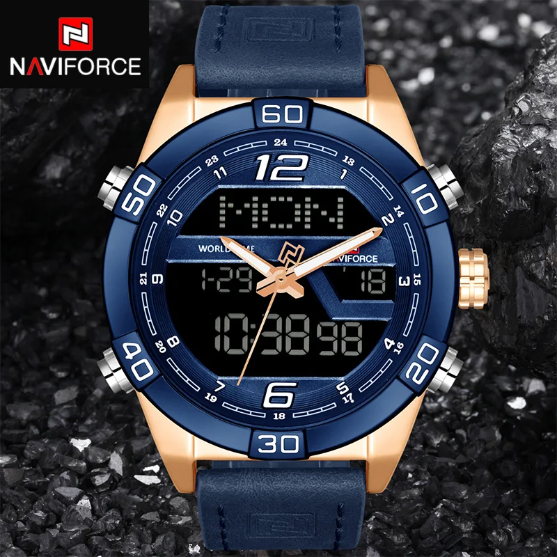 NAVIFORCE для мужчин модные спортивные часы бренд мужчин's водостойкие кварцевые