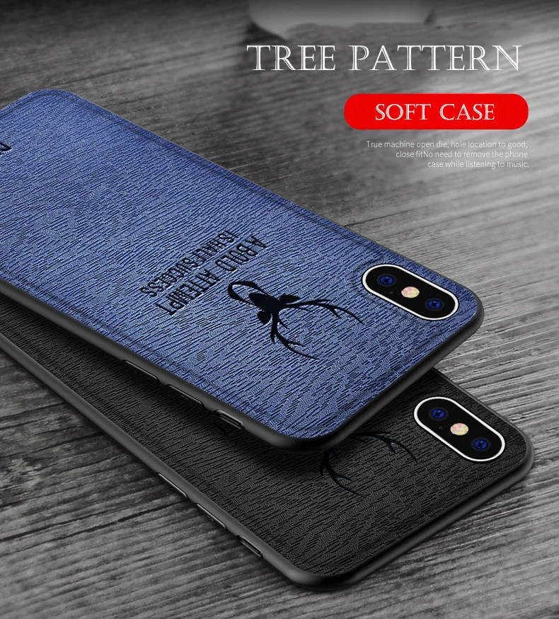 Кожаный чехол для iphone 6, 6s, 7, 8 Plus, X, XS MAX, для Apple iphone XR, анти-осень, Мягкий силикон, TPU, дерево, линия, голова оленя, чехол