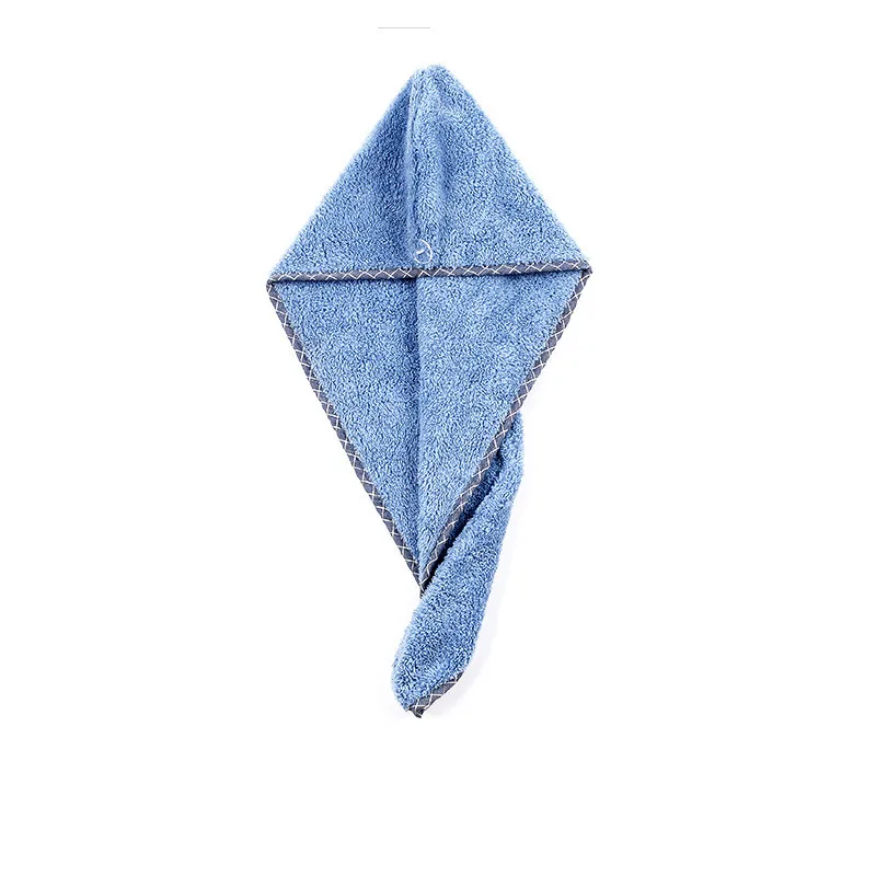 Gray blue Сухая шапочка для волос супер впитывающая, быстросохнущая, сухие волосы, сухие полотенца для волос, утолщенная шапочка для душа для взрослых 62*25 - Цвет: Gray blue