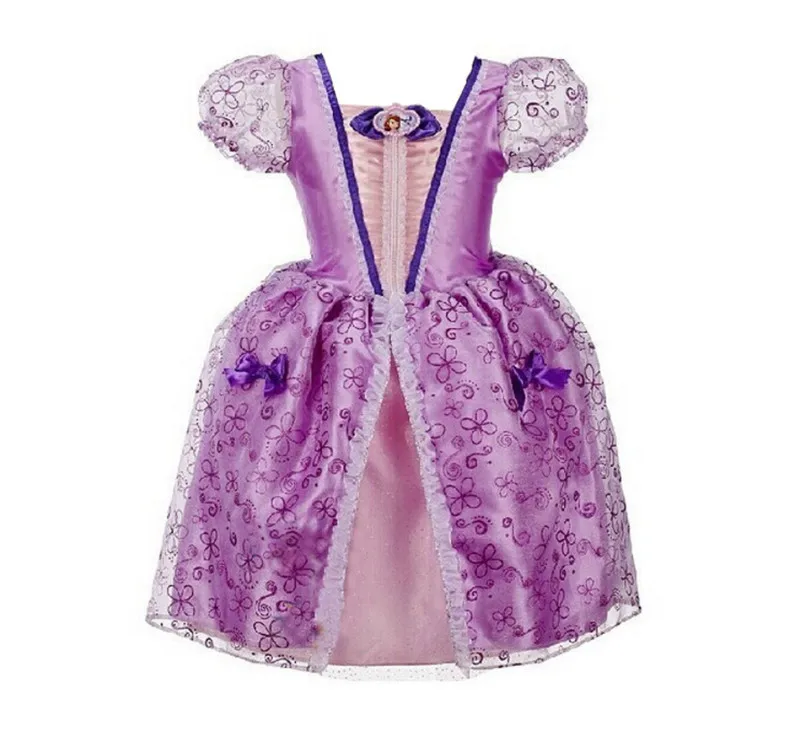 Sofia Cinderella Rapunzel Belle Snow White Girl Kid Short Sleeve Princess Dress Up Teenage Halloween Party Cosplay Costume | Детская