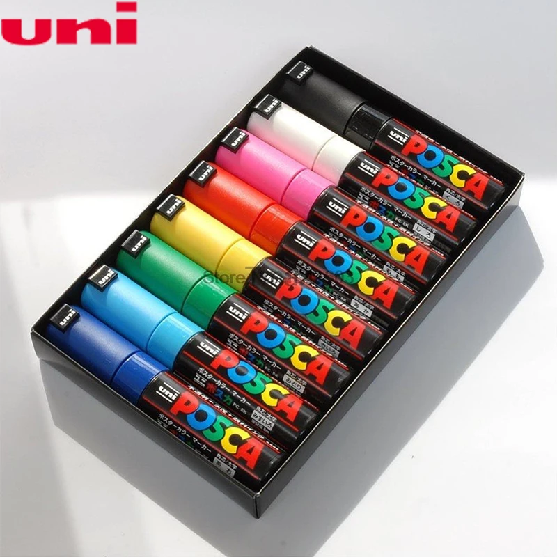 8 видов цветов set Mitsubishi Uni Posca PC 8K фломастер для рисования широкий наконечник мм