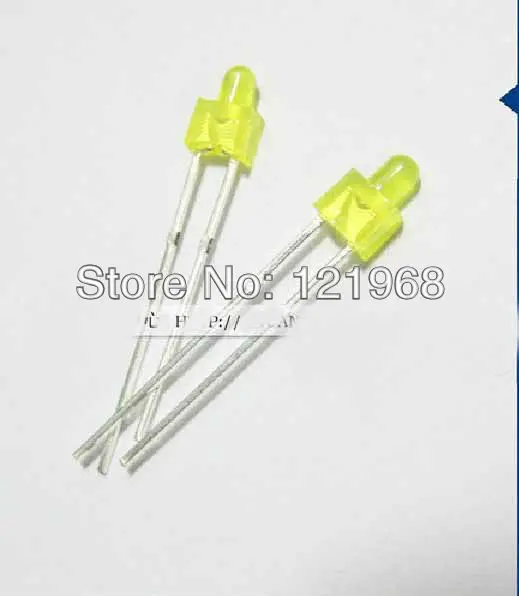 Желтый светодиод 2 мм для сосков рассеянный индикатор двухконтактный диодный 0 5 В