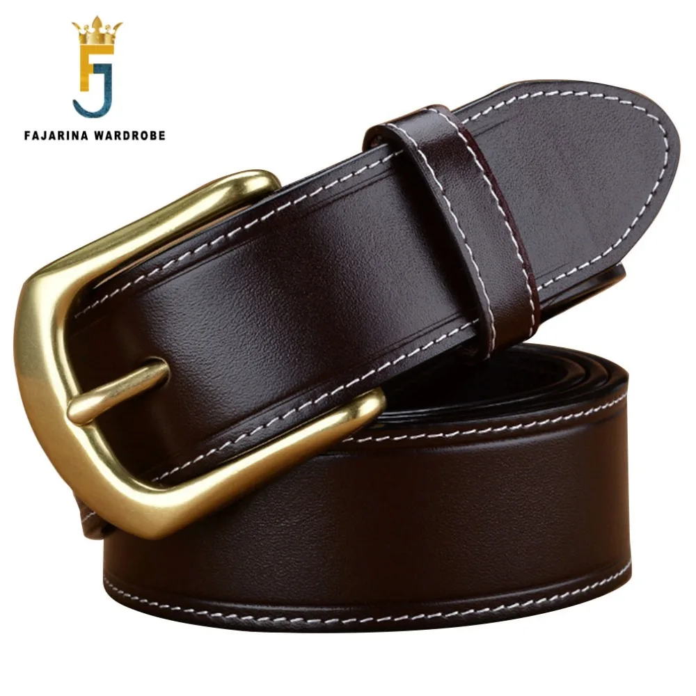 FAJARINA Мужская твердая латунная английская булавка с пряжкой мужские ремни
