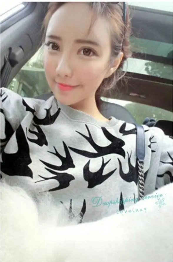 Autumn Woman T-shirts Fleece Large Yard Round Neck Sweatshirt Casual Warm Free Shipping | Женская одежда