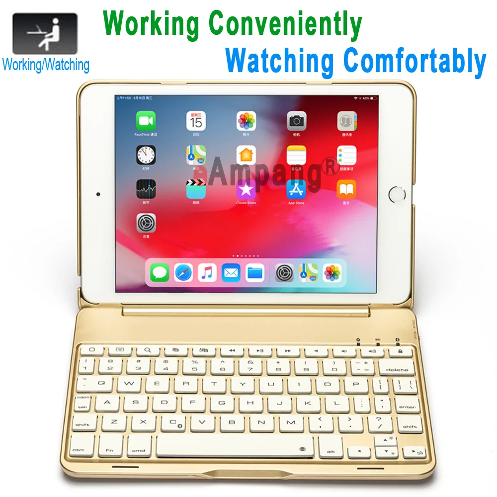 Bluetooth клавиатура с подсветкой чехол для iPad Mini 5 2019 4 7 9 A2133 A2124 A2125 A1538 A1550 цветов умная