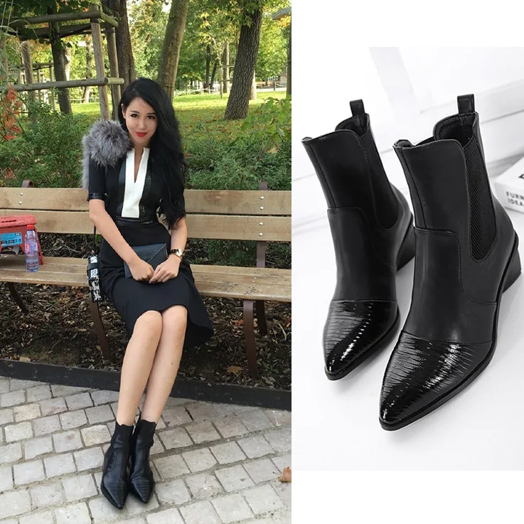 Осенью и зимой 2017 новый красивый шить с наконечником в черный матовый свет сырой