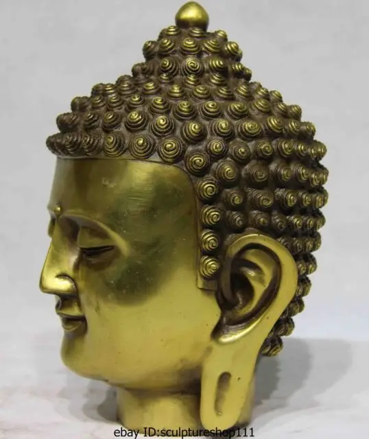 Редкий китайский буддистский храм медная латунь Tathagata Amitabha Rulai статуя головы