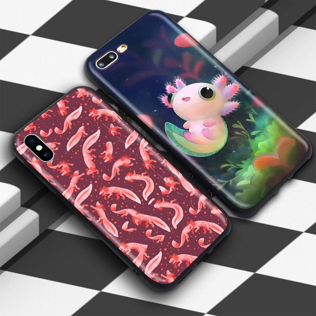 Мягкий чехол YIMAOC с милыми животными Axolotl для Apple iPhone SE 2020 5 5s 6 6s 7 8 Plus XR X Xs 11 12 Pro Max