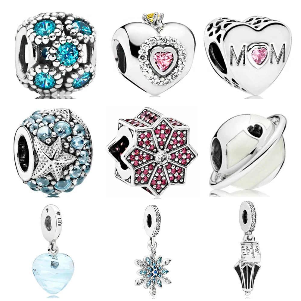 Простой стиль цветы сердца бокал вина хрустальные звезды бусины амулеты