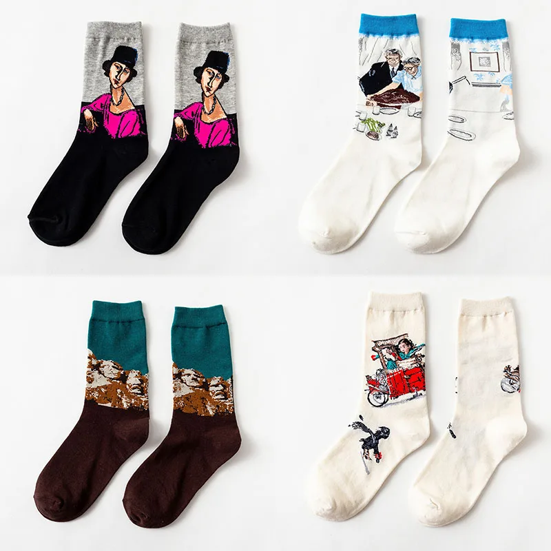 Новинка парижские винтажные модные носки унисекс счастливые для женщин и мужчин