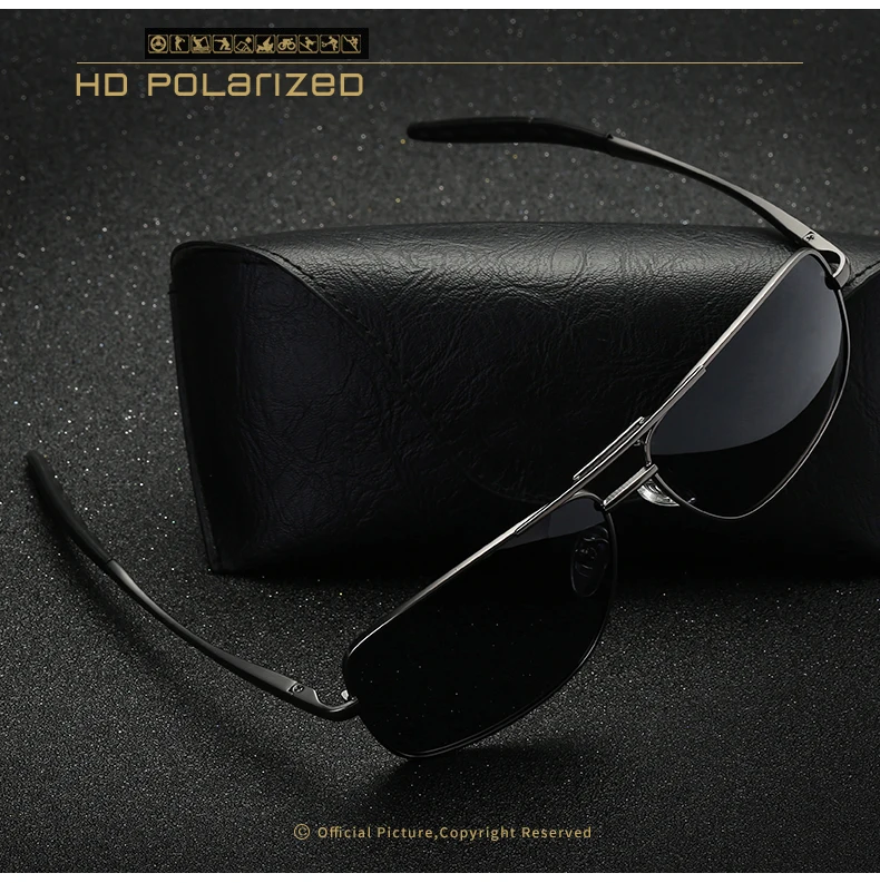Winla Brand Design Classic Pilot Driving Polarized Sunglasses Men Eyewear Square Metal Frame Vintage Male Oculos UV400 WL8021