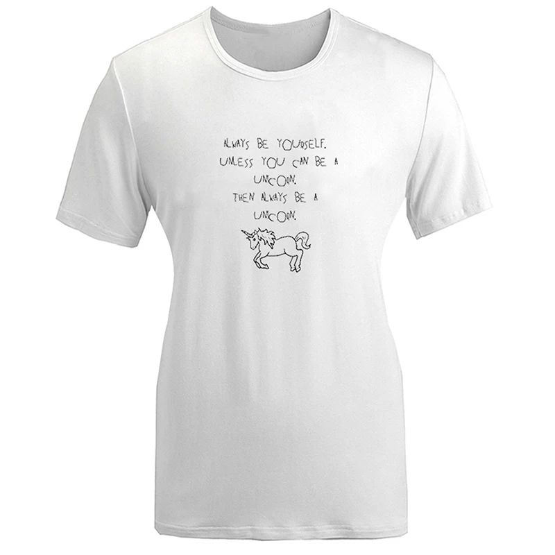 Женская футболка с принтом Always Be Yourself хлопковая коротким рукавом и графическим