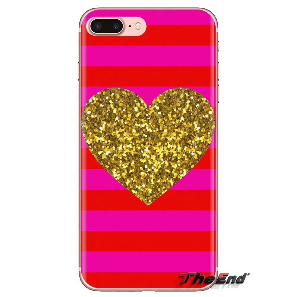 Pink Rose Heart With Stripes Cell Phone Case Cover For LG G3 G4 Mini G5 G6 G7 Q6 Q7 Q8 Q9 V10 V20 V30 X Power 2 3 K10 K4 K8 2017 |