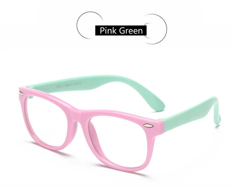 pink green Детские оптические очки, оправа для мальчиков и девочек, близорукость по рецепту, оправа для очков, прозрачная оправа для очков Oculos - Цвет оправы: pink green