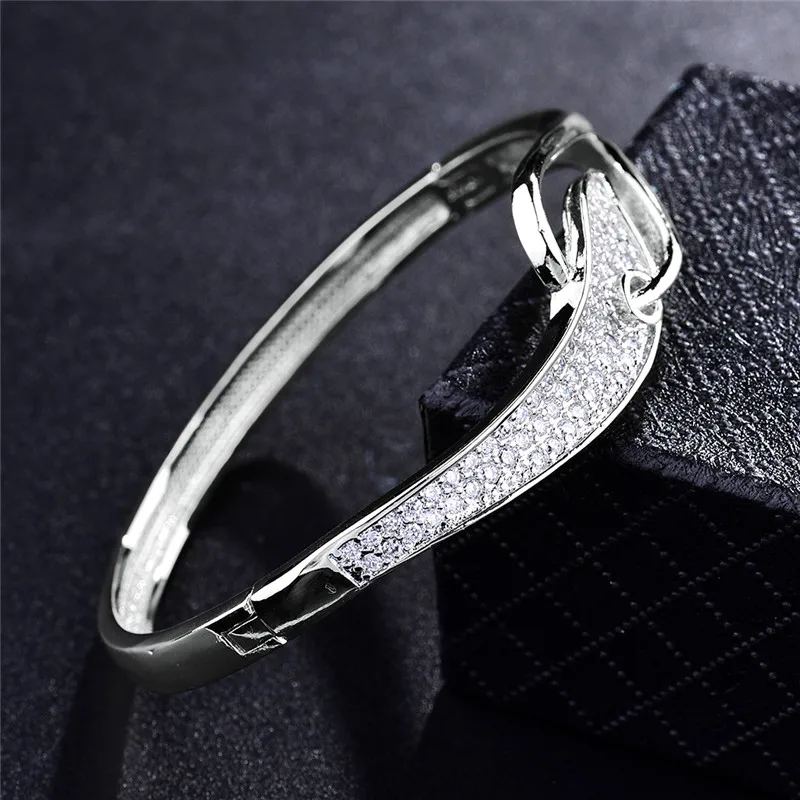 Женский индийский браслет BUDONG белый фианит золотого цвета циркон ювелирные