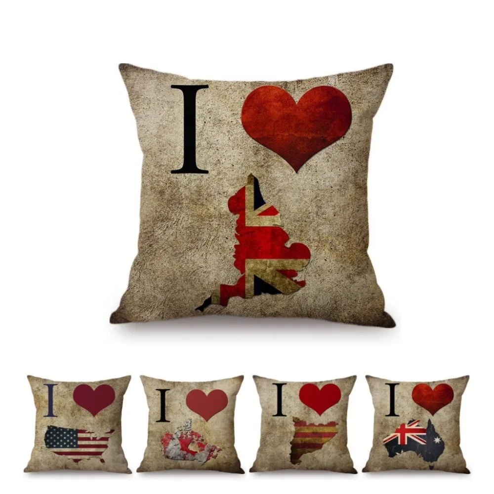 Винтажный патриотизм с буквенным принтом Национальный флаг и Карта