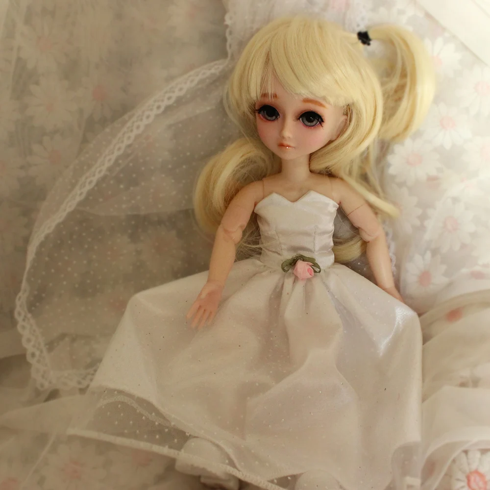 Полный комплект высокое качество 1/6 bjd 30 см ПВХ кукла девушка парик одежда все