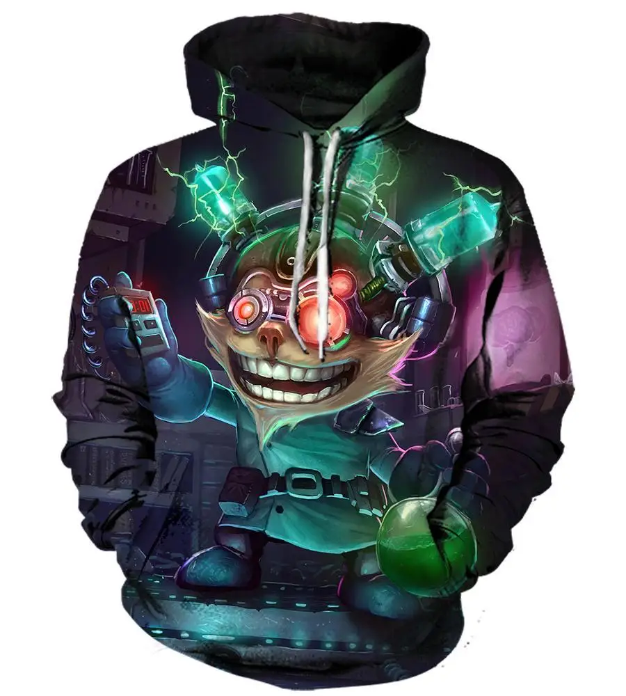 Hoodie Sweatshirt 3d Print Hoodies League of Legends Men Women Autumn Loose Thin Skull 3D Sweatshirts Mens Pullover Lovers Gift