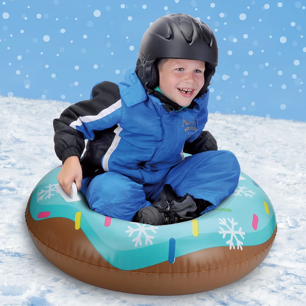 

Blue Donut Skiing SnowSled Kids Swimming Ring Children Float Inflatable Snow Tube Lawn Beach Outdoor Slippery Toys For Boy Girls