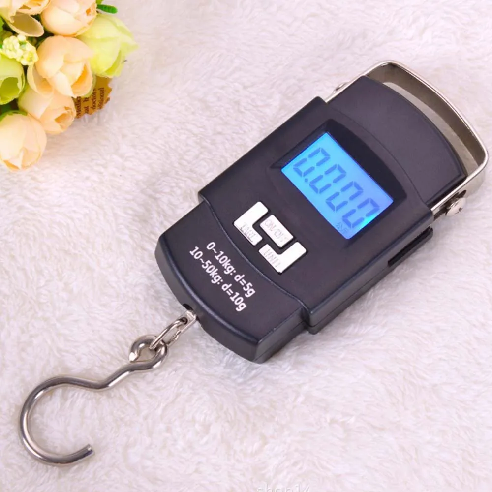 Scale Hook Fish Weight Mini Hanging Pocket Portable 50kg LCD Digital Luggage Weighing Fishing Electron|luggage weight scale|digital scale