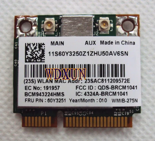 Беспроводная карта Broadcom BCM943224HMS BCM4322 N 300 м для Thinkpad lenovo E420 E520 60Y3251 BCM43224|wireless card|lenovo
