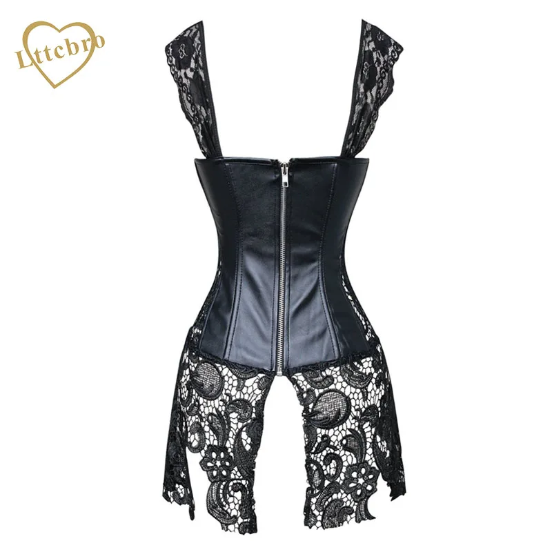 Корсет из искусственной кожи кружевное платье в стиле стимпанк корсет для