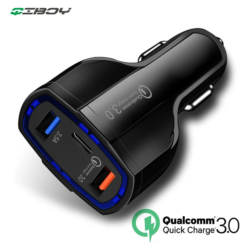 

Car Charger QC 3.0 Quick Charge USB Charger Type C Mobile Phone 2 Port Smart Universal Charger Adapter for Samsung Xiaomi iphone