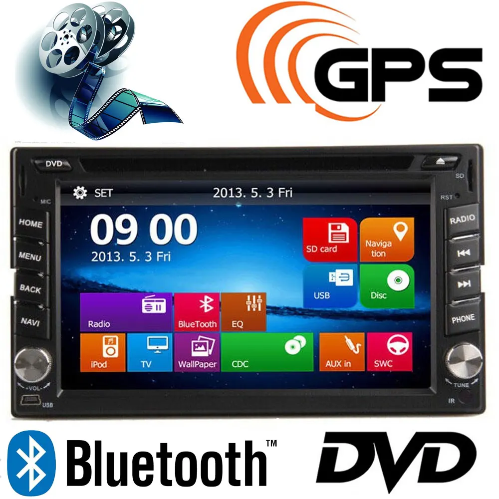 6.2 дюймов TFT 2 Din Dvd-плеер Автомобиля GPS MP5/MP4/USB/SD Bluetooth FM/AM Радио Аудио автомобиля для