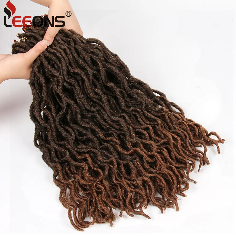 Leeons Locs волосы 12/18 дюймов Короткие Nu Locs синтетические волосы для наращивания косы Faux Locs Curly синтетические волосы для женщин черный
