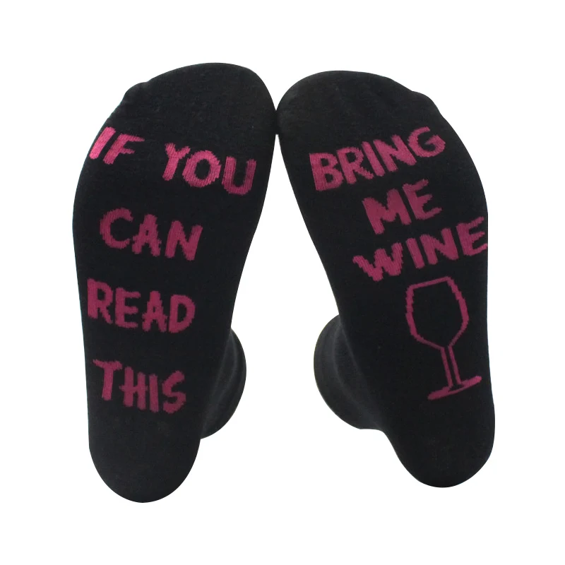 Забавные носки если вы можете прочитать эти жаккардовые с надписью Bring Me Wine Beer