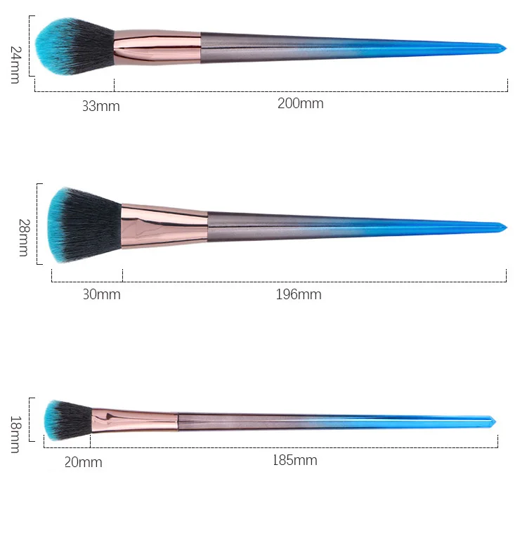 New Arrival 7PCS Gradient Color Handle Makeup Brushes Set Cosmetics Tools Make Up Brush Foundation Blusher Eye shadow Brush