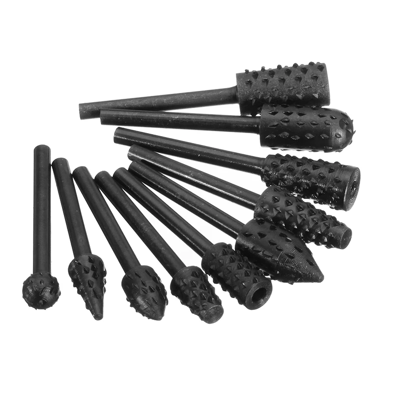 10 шт. 3 мм хвостовик роторный файл сверла резак Rasp набор деревообрабатывающий